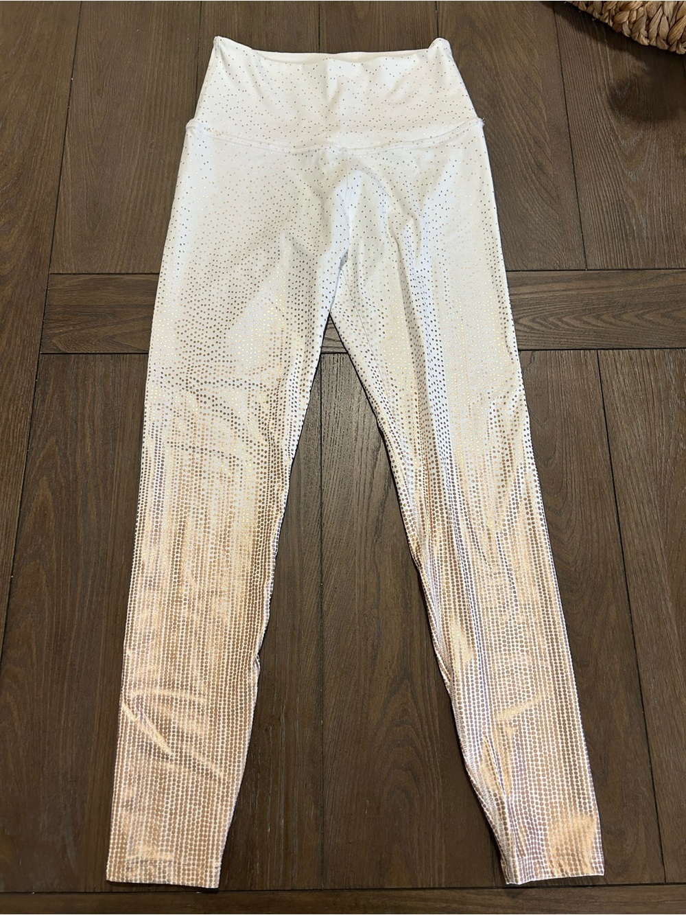 Beyond Yoga White leggings with gold dots